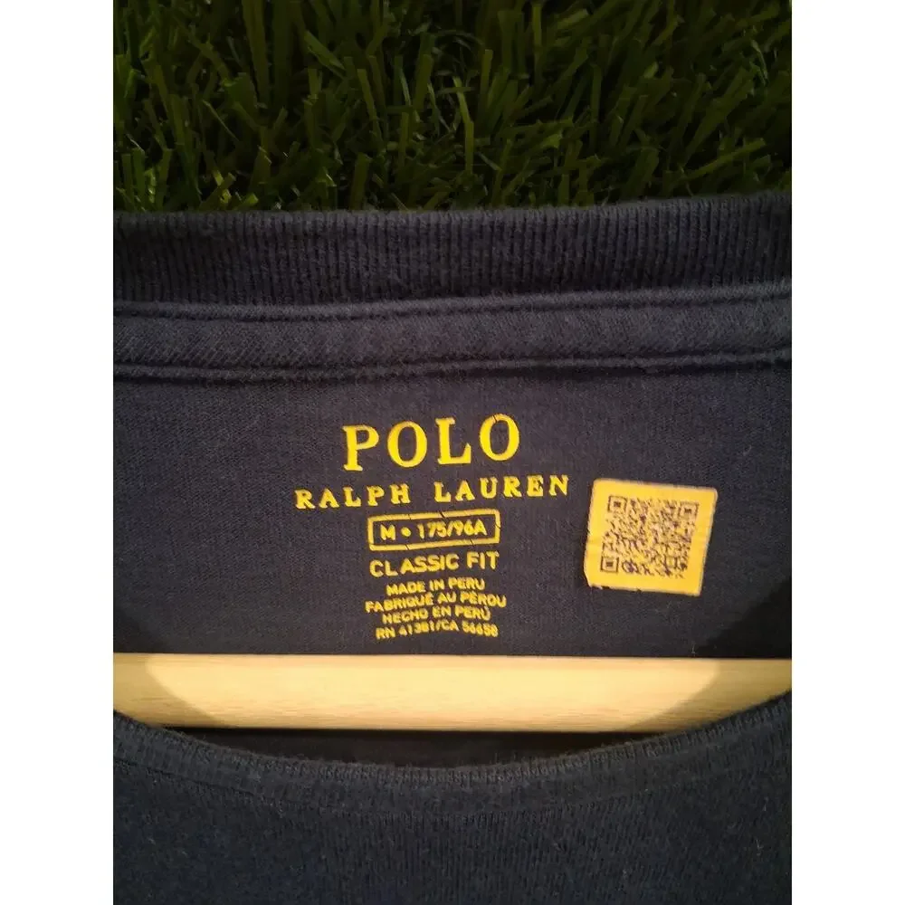 Camiseta Polo Ralph Lauren Classic Fit Azul Marinho - Tamanho M